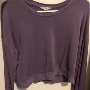 purple cropped sweater